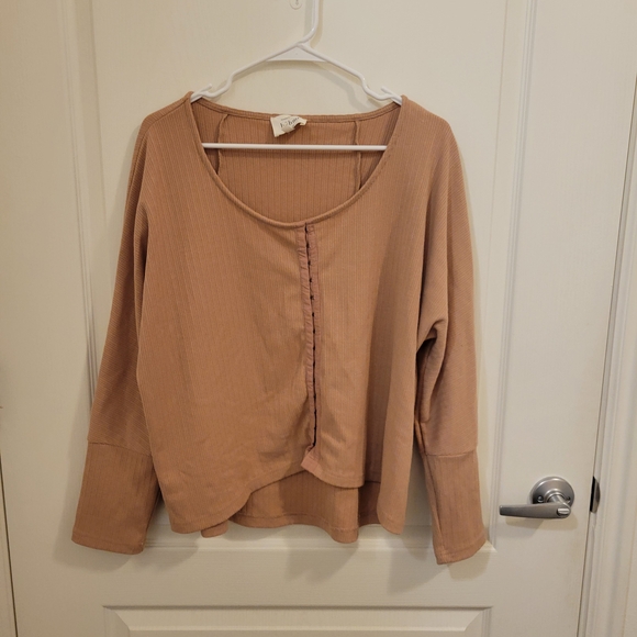 bohme Tops - Bohme Ribbed Long Sleeve Blouse